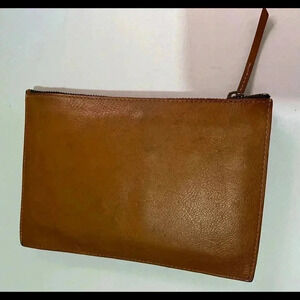 Madewell brown distressed leather wristlet